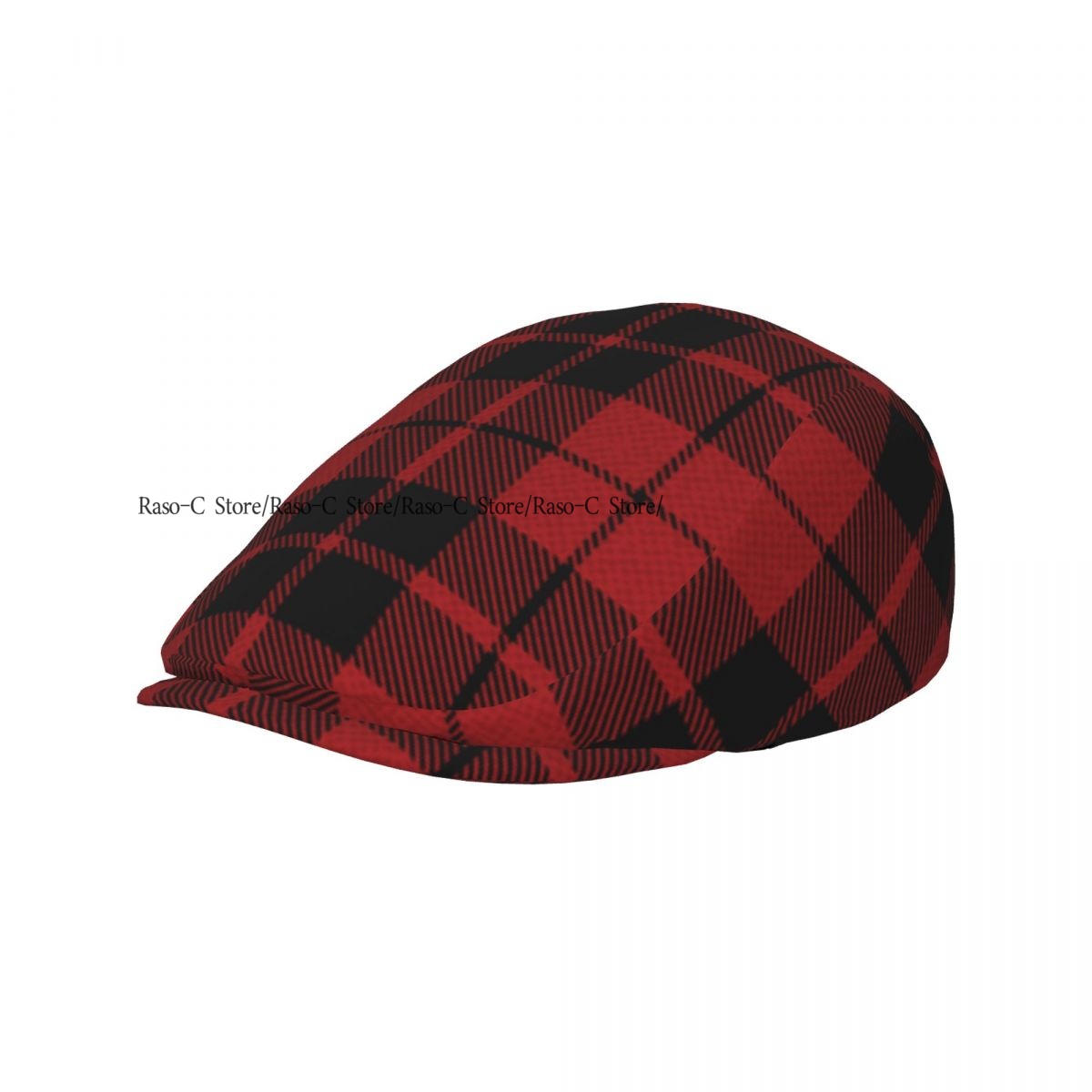 Newsboy Cap Ivy - Adult Flat Cap Red Plaid Tartan