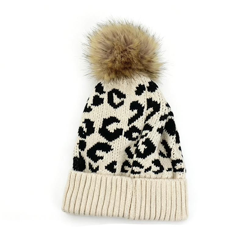 Autumn and winter leopard prin - Beanie Cuffed Knit review and price