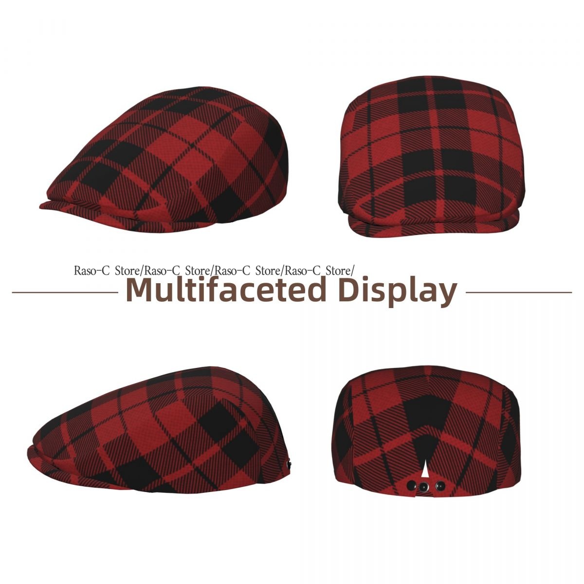 Adult Flat Cap Red Plaid Tarta - Newsboy Cap Ivy review and price